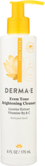 DERMA E: Even Tone Brightening Cleanser Licorice Extract & Vitamin B3, 6 oz