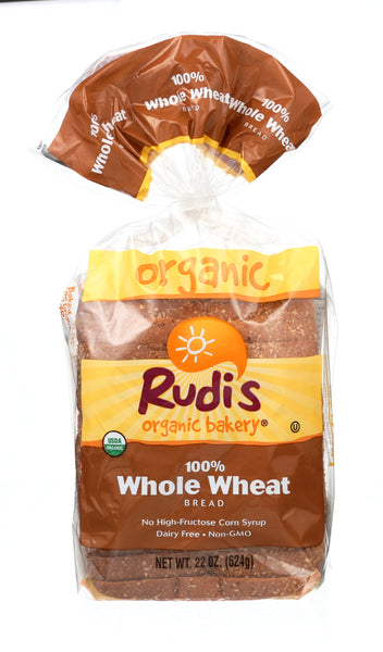 RUDI'S: Organic Bakery Organic 100% Whole Wheat Bread, 22 oz