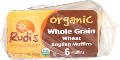 RUDI'S: Organic Bakery Organic Whole Grain Wheat English Muffins, 12 oz