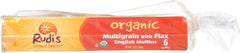 RUDI'S: Organic Bakery Organic Multigrain English Muffins with Flax, 12 oz