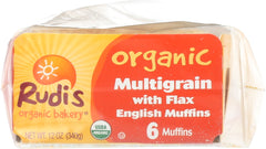 RUDI'S: Organic Bakery Organic Multigrain English Muffins with Flax, 12 oz