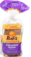 RUDIS: Organic Cinnamon Raisin Bread, 24 oz