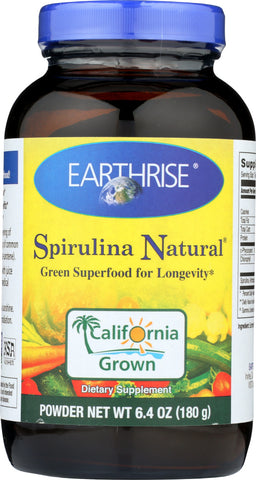 EARTHRISE: Spirulina Natural Green Super Food For Longevity Powder, 6.4 oz