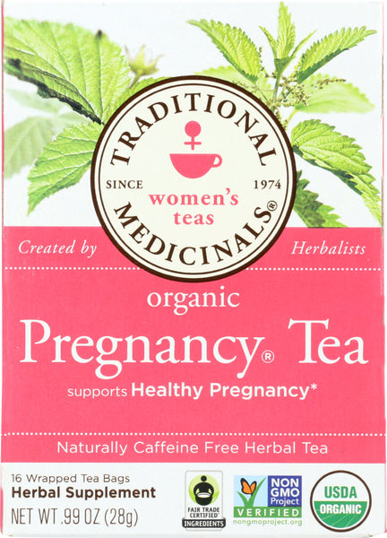 TRADITIONAL MEDICINALS: Organic Pregnancy Herbal Tea 16 Tea Bags, 0.99 oz