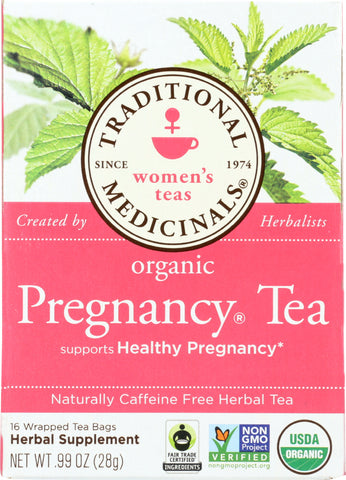 TRADITIONAL MEDICINALS: Organic Pregnancy Herbal Tea 16 Tea Bags, 0.99 oz