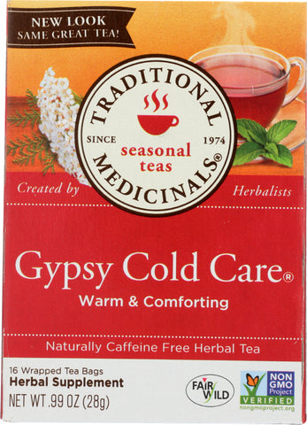 TRADITIONAL MEDICINALS: Gypsy Cold Care Herbal Tea 16 Tea Bags, 0.99 oz