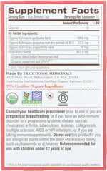 TRADITIONAL MEDICINALS: Organic Echinacea Plus Herbal Tea 16 Tea Bags, 0.85 oz