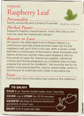 TRADITIONAL MEDICINALS: Organic Raspberry Leaf Caffeine Free Herbal Tea 16 Tea Bags, 0.85 oz