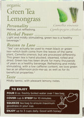 TRADITIONAL MEDICINALS: Organic Green Tea Lemongrass 16 Tea Bags, 0.85 oz