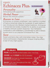 TRADITIONAL MEDICINALS: Organic Echinacea Plus Elderberry Herbal Tea 16 tea bags, 0.85 oz