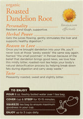 TRADITIONAL MEDICINALS: Organic Roasted Dandelion Root Herbal Tea 16 Tea Bags, 0.85 oz