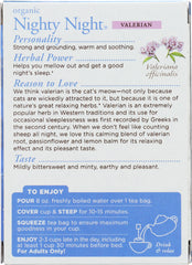 TRADITIONAL MEDICINALS: Relaxation Teas Organic Nighty Night Valerian Caffeine Free 16 Tea Bags, 0.85 oz