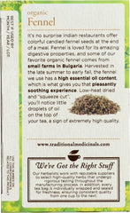 TRADITIONAL MEDICINALS: Tea Fennel Organic, 1.13 oz