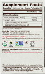 TRADICIONAL MEDICINALS: Organic Hibiscus Caffeine Free Herbal Tea 16 Tea Bags, 0.99 oz