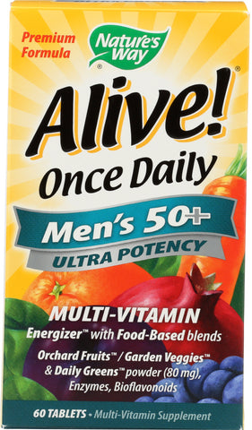 NATURE'S WAY: Alive Once Daily Men's 50+ Multi-Vitamin, 60 Tablets