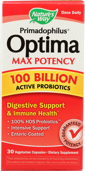 NATURES WAY: Primadophilus Optima 100 Billion 30 Vegetable, 30 cp