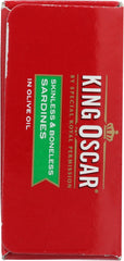 KING OSCAR: Skinless & Boneless Sardines in Olive Oil, 4.38 oz