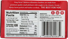 KING OSCAR: Skinless & Boneless Sardines In Water, 4.23 oz