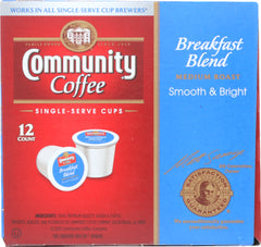 COMMUNITY COFFEE: Breakfast Blend Medium Roast Single Serve Cups, 12 pcs