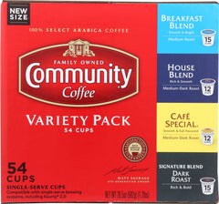 COMMUNITY COFFEE: Coffee Single Serve Variety Pack, 54 ea