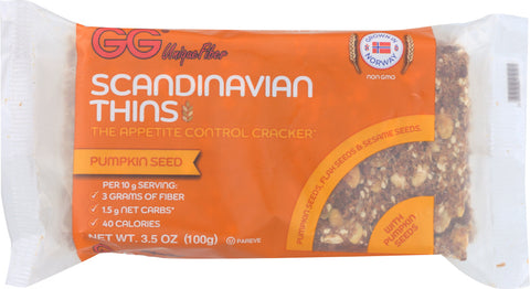 GG SCANDINAVIAN: Cracker Thins Pumpkin Seed, 3.5 oz