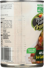 HEALTH VALLEY: Organic 14 Garden Vegetable Soup 40% Less Sodium, 15 Oz