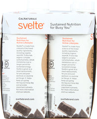 CALNATURALE: Svelte Organic Protein Shake Chocolate Pack of 4 (11 oz Each), 44 oz