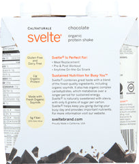 CALNATURALE: Svelte Organic Protein Shake Chocolate Pack of 4 (11 oz Each), 44 oz