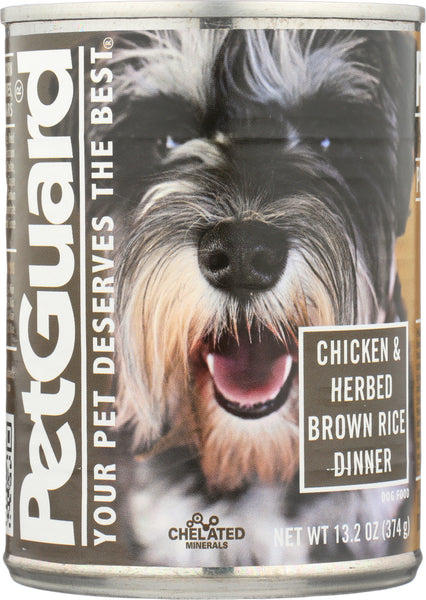 PETGUARD: Canned Dog Food Chicken and Herbed Brown Rice Dinner, 13.2 oz