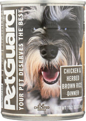 PETGUARD: Canned Dog Food Chicken and Herbed Brown Rice Dinner, 13.2 oz