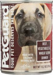 PETGUARD: Beef, Vegetables and Wheat Germ Dinner Canned Dog Food, 13.2 oz