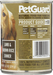 PETGUARD: Dog Adult Lamb & Brown Rice, 14 oz