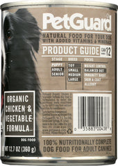 PETGUARD: Dog Chicken and Vegetable Organic, 12.7 oz