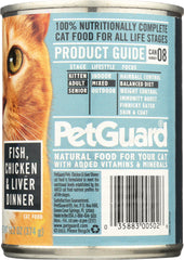 PETGUARD: Fish, Chicken and Liver Dinner Canned Cat Food, 13.2 oz