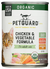 PETGUARD: Organic Chicken and Vegetable Adult Cat Formula, 12.70 oz