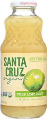 SANTA CRUZ: Organic Pure Lime Juice, 16 Oz