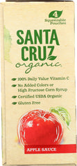 SANTA CRUZ ORGANIC: Apple Sauce 4x3.2oz Pouches, 12.8 Oz