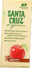 SANTA CRUZ ORGANIC: Cinnamon Apple Sauce 4x3.2oz Pouches, 12.8 oz