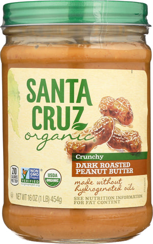 SANTA CRUZ ORGANIC: Dark Roasted Crunchy Peanut Butter, 16 oz