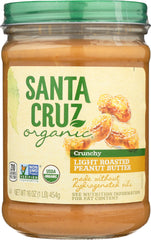 SANTA CRUZ: Peanut Butter Light Roasted Crunchy, 16 oz