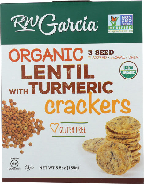 RW GARCIA: Organic Lentil with Turmeric Crackers, 5.5 oz