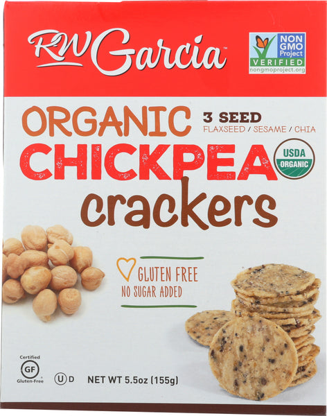 RW GARCIA: Organic Chickpea Crackers, 5.5 oz