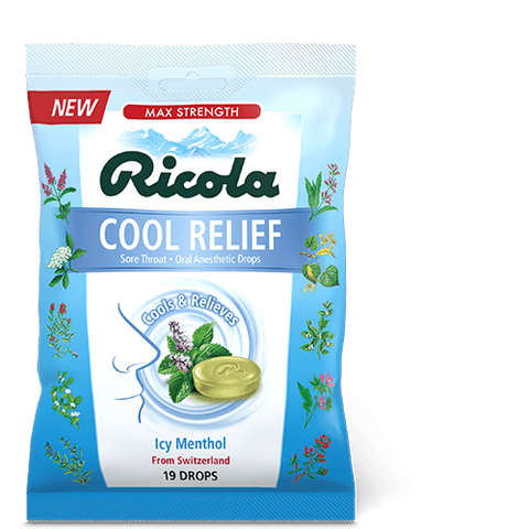 RICOLA: Cool Relief Icy Menthol Drops, 19 pc