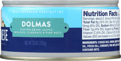 PELOPONNESE: Dolmas Stuffed Grape Leaves with Raisins and Pine Nuts, 10 oz