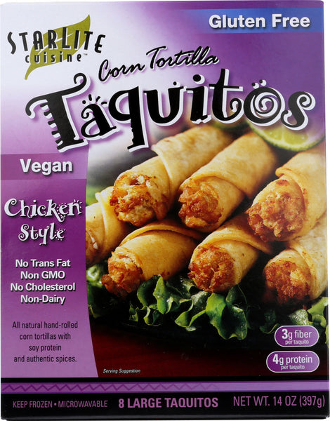 STARLITE CUISINE: Vegan Chicken Style Taquitos, 14 oz