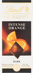 LINDT: Chocolate Bar Excellence Dark Chocolate Intense Orange, 3.5 oz