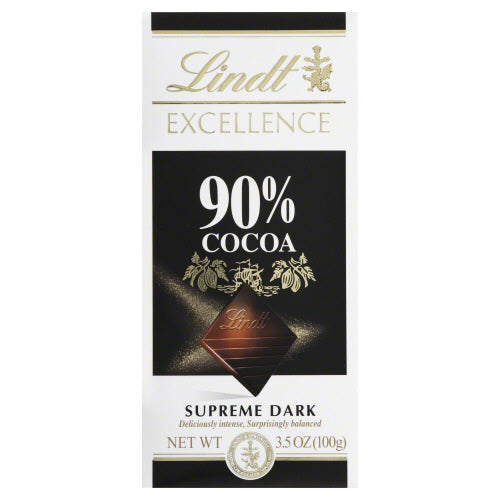LINDT: Chocolate Bar Excellence 90% Cocoa, 3.5 oz