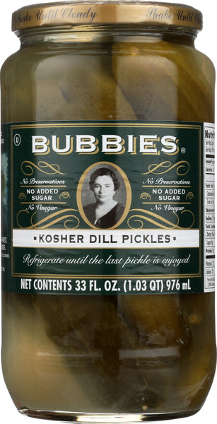 BUBBIES: Kosher Dill Pickles, 33 oz