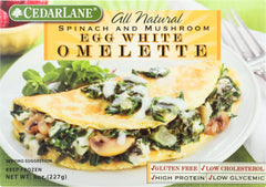 CEDARLANE: Spinach and Mushroom Egg White Omelette, 8 oz