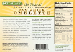 CEDARLANE: Spinach and Mushroom Egg White Omelette, 8 oz